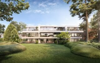 Notarispark Kuurne - Steelander projectontwikkeling - nieuwbouw appartement te koop in parktuin achteraanzicht